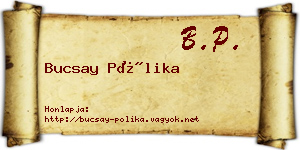Bucsay Pólika névjegykártya